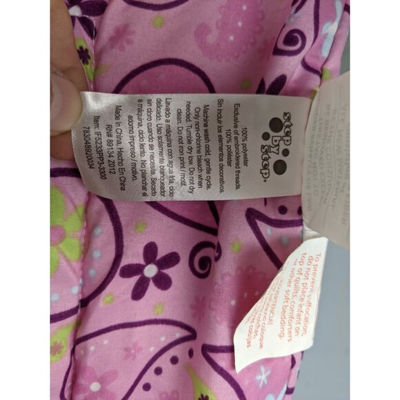 Step by Step Glitter 3 pc baby girl nursery crib set butterfly lavender purple - Picture 6 of 13